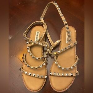 Steve Madden Gold Studded Gladiator Sandals Size 7.5